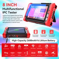Tahlitech IPC Tester 8" Touch Screen CCTV HDMI VGA PSE TDR VFL CVBS AHD TVI CVI Cable Tester IP Camera Tester OTDR VFM