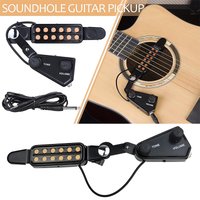 12 Sound Hole Guitar Pickup Acoustic Electric Transducer for Acoustic Guitar Magnetic Preamplifier with Tone and Volume Control