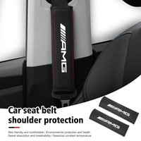 For Mercedes Benz AMG W211 W204 W210 W203 CLA GLA Interior Accessories 2PCS Car Seat Belt Leather Safety Belt Shoulder Covers