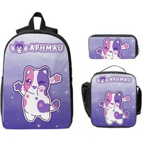 3Pcs APHMAU Kawaii Cats School bags Set for Kids Pen Bags Backpack Sets with Lunch Box For School Students Daypack