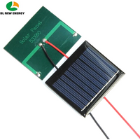 BUHESHUI 0.3W 5V Polycrystalline Mini Solar Panel With Wire Solar Cell Charger for 3.7V Battery Education Toy 60*53MM 10PCS
