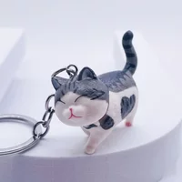 New Cartoon Cat Keychain Lovely Animal Pendant Keyring For Men Women Bag Charms Car Key Holder Accessories Student Funny Gifts