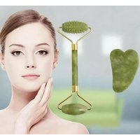 2pcs Natural Jade Roller Face Gua Sha Natural Stone Body Neck Massager Acupoint Eye Care Spa Massage Tools Massage Visage Liftin