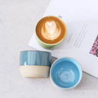 Bohemian Style Ceramic Coffee Mug Handmade Coarse Pottery Arabic Moroccan Design Unique Cups for Home Cafe Decor Gift