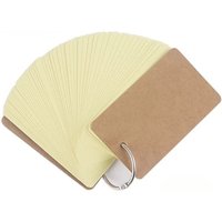 50Pcs Color Blank Loose-leaf Small Card Pocket Notepad Binder Ring Children's Word Memory Cards Note Card Office Simple Memo Pad