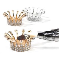 1 Pc Retro Manicure Brush Pen Holder Nail Art Brush Painting Diamonds Crown Shape Pen Brush Holder Nail Art Accessories Tools