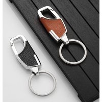 1Pcs New Black Clasp Luxury Leather Keychains Creative Car Key Chain Men Keychain Outdoor Jewelry Gift DIY Keyring Holder