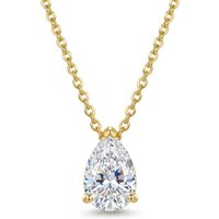 Luxury Gold Plated 4ct Teardrop Cubic Zirconia Pendant Necklace for Women Daily Commute Banquet Party Jewelry Gift