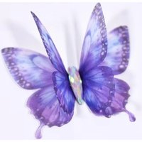 50Pcs 3D Organza Fabric Butterfly Appliques Double-layer Translucent Chiffon Tulle Butterfly Patches Colorful