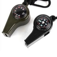 3-in-1 Notfall-Überlebenspfeife Kompass Thermometer Schiedsrichter-Cheerleading-Pfeife Camping Wandern Outdoor Multifunktionspfeife