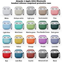 Liquid Silicone Case For Apple AirPods Pro3 4 4th Gen 2024 Earphone Protective Case for Airpods 1 2 3 Pro 2 Cover with Keyring