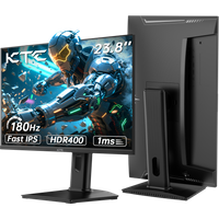 KTC 24 inch 1440p Gaming Monitor, QHD 180Hz Monitor with 185Hz Overlocked, 1ms, Fast IPS, Adaptive Sync, HDR400, Height Adjustab