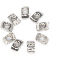 100/50pcs M3 M4 M5*10*6 For 20 Series Slot T nut Sliding T Nut Hammer Drop In Nut Fasten Connector 2020 Aluminum Extrusions