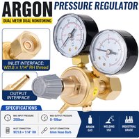 Pressure Regulator Reducer Argon CO2 Welding Twin Gauge Gas Bottle MIG TIG Welding Flow Meter Control Valve W21.8 1/4 Thread