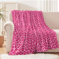 1PC Leopard pattern Cheetah arts Pink Blanket Flannel Thin blankets for Home Office Travel Camping Perfect gifts four season use