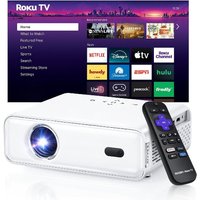 New 4K Smart Projector Wifi Bluetooth Streaming Experience Built-in, 1080P FHD DoIby Audio Auto Focus Keystone Zoom Movie