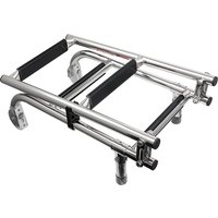 Folding Stainless Steel Boat Ladder 4 Step Pontoon 2+2 Step Portable Transom Mount Marine Stepladder