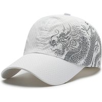 Chinese-style Dragon Print Baseball Cap, Polyester Outdoor Quick-dry Hat, Sun Protection Cap, Visor Cap