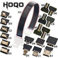 Ribbon FPV HDMI-kompatibler Stecker Flexibles Flachkabel Raspberry Pi 4 Micro HDMI auf HDMI/Mini HDMI Buchse 90 Grad FFC 20-polig
