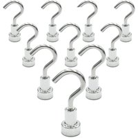 10Pcs Strong Magnetic Hooks Load Bearing Hook MultiPurpose Storage For Home Kitchen Bar Storage Key Hanging Hanger