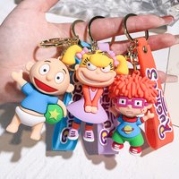 Cartoon 3D Soft PVC Figure Keychain Jewelry Backpack Handbag Pendant Retro Animated Character Collectible Gift
