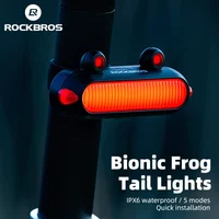 ROCKBROS Bicycle Rear Light IPX6 Bike Taillight Type-C Charging 5 Modes Safety Warning Cycling Smart Taillight Rear Bicycle Lamp