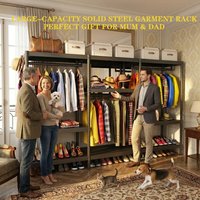 Solid Steel Clothing Rack 1300LBS Load, European Style Garment Rack, Closet Organizer for Boutique Display & Walk-In Closet