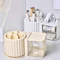 New 1pc desk rotating pen holder household cosmetics storage box stationery student storage rotating pen holder