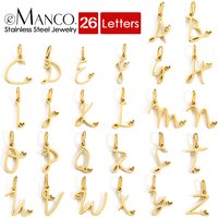 eManco Personalized Stainless Steel Heart Alphabet Pendant DIY Accessories Initials Birthday Gift A-Z