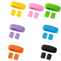 3pcs/set Sports Headband Sweatband Stretch Elastic Outdoor Sport Sweat Headband Wristband Men Women Gym Running Tennis Headwrap