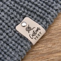 Leather Tags, Genuine Leather, Knitting Labels, Personalized Fold Labels, Custom Logo, 0.75x2.3 Inches, D516