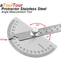 Protractor Angle Meter Measure Ruler Stainless Steel Metal Finder 180 Degree Guage Goniometer Woodworking Measurement Tool 14CM