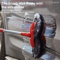 Rotating Double Brush Head Car Wash Mop Auto Supplies Three-Section Telescopic Mop Roof Window Cleaning Maintenance Accessories