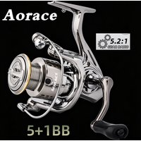 Aorace GW Series Rust Free And 5+1BB Smooth Bearing 5.2:1 Fishing Reel Drag System 8Kg Max Power Spinning Wheel Fishing Coil