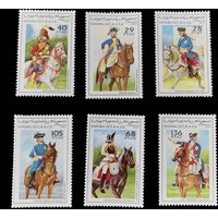 6Pcs/Set New Sahara Post Stamp 1997 Equestrian Steed Horse Postage Stamps MNH