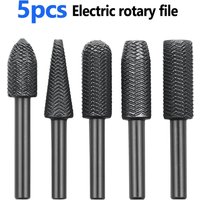 5Pcs/Set Rotary Rasp File Steel File Router Grinding Burr 6mm Shank Grinding Tool For Metal Derusting Deburring And Reaming
