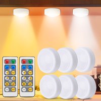 3 Color Under Cabinet Light Wireless Battery LED Lights Remote Control Dimmable Wardrobe Night Lamp For Bedroom Kitchen Showcase