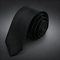 Black Colors Skinny 5CM Men's Necktie Polyester Ties For Man Striped Dots Solid Jacquard Cravat Business Party Corbatas