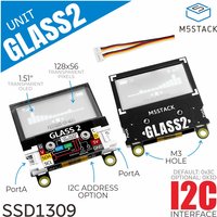 Offizielle M5Stack-Glass2-Einheit mit 1,51 Zoll transparentem OLED