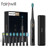 Fairywill elektryczna soniczna szczoteczka do zębów FW-507 USB Charge akumulator dla dorosłych wodoodporne elektroniczne szczoteczki do zębów wymienne głowice 8