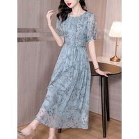 2026 Print Vintage Loose Beach Dress Women Summer Chiffon Casual Elegant Midi Dress Fashion New Luxury Chic Prom Vestidos