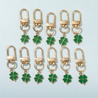 10pcs Green Clover Key Chain Cute Keychain Bag Charm Car Alloy Key Ring Party Gift Jewelry Gifts