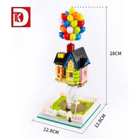 Up House Building Blocks Movie Travels Of Flying House Crane Dog Action Dolls Construction Model Kit Toys Kids Birthday