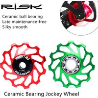 RISIKO 11T MTB Fahrrad Schaltwerk Jockey Rad Keramik Lager Pulley AL7075 CNC Rennrad Guide Roller Idler 4mm 5mm 6mm