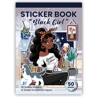 50 Sheets Black Girl Decal Stickers Book For Planners, Calendars, Journals, Vision Boards, Projects, Laptop & Water Bottles