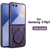For Samsung Galaxy Z Flip7 Phone Case Heavy Duty Rugged Armor Magnetic Bracket CaseSlide Camera Protection Cover