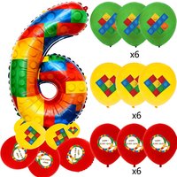 20pcs Building Block Birthday Decoration Balloon Set 32 Inch Number Numbers Kids Birthday Gifts Baby Shower Party Supplies