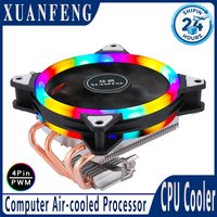 XUANFENG x79 x99 Processor Cooler 120mm Fan 4pin/PWM Horizontal Radiator 2/4 Heat Pipe Air-cooled install LGA2011 1200 115X AM4