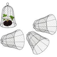 10Pcs Black Garden Chicken Wire Cloche Thickened Construction Plant Protector Cloche Cover