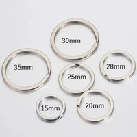 20Pcs Split Jump Rings Metal Hook for Keychain Making DIY Flat Key Ring Double Layer Glossy Car Keychain Accessories